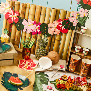 Aloha! Tropical Flower Card Garland 2m