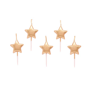 Metallic Mix Up Star Candles - Gold