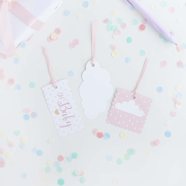 Baby Shower Pink Paper Gift Tags