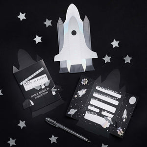 Blast Off Space Party Invitations