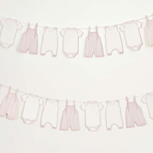 Baby Shower Pink Babygrow Card Garland 2.5m