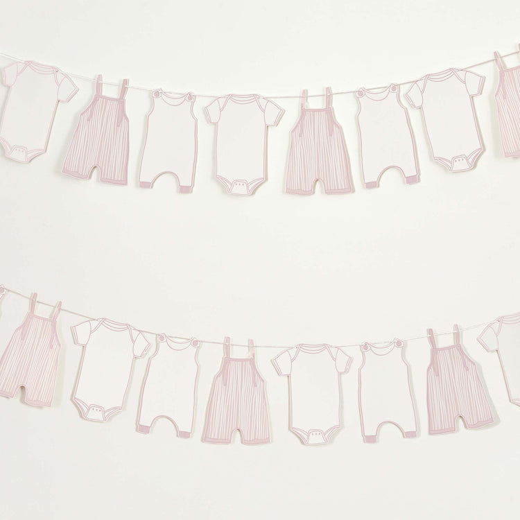 Baby Shower Pink Babygrow Card Garland 2.5m