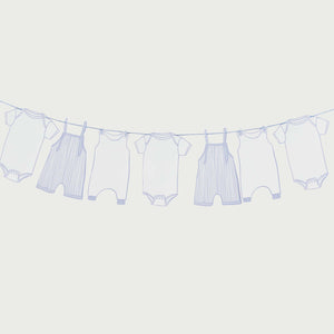 Baby Shower Blue Babygrow Card Garland 2.5m
