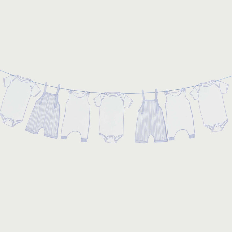 Baby Shower Blue Babygrow Card Garland 2.5m