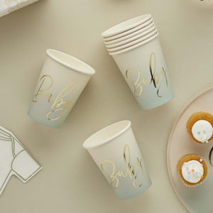 Baby Shower Sage Baby 250ml Paper Cups