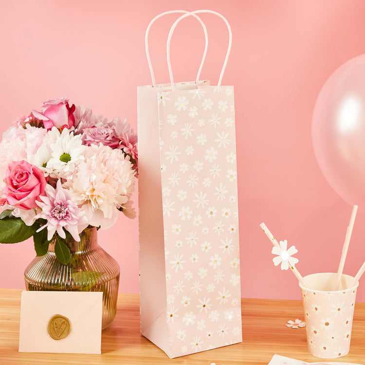 Ditsy Daisies Bottle Gift Bag
