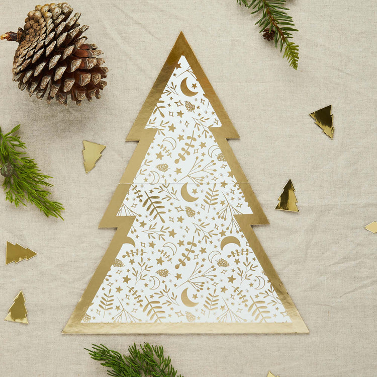 Festive Folklore Gold Christmas Tree Grazing Board