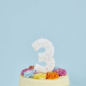 Giant Sprinkle Number 3 Candle