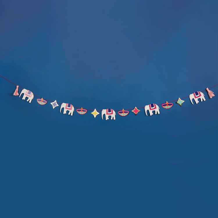 Happy Diwali Tissue Tassel Card Garland 2.5m