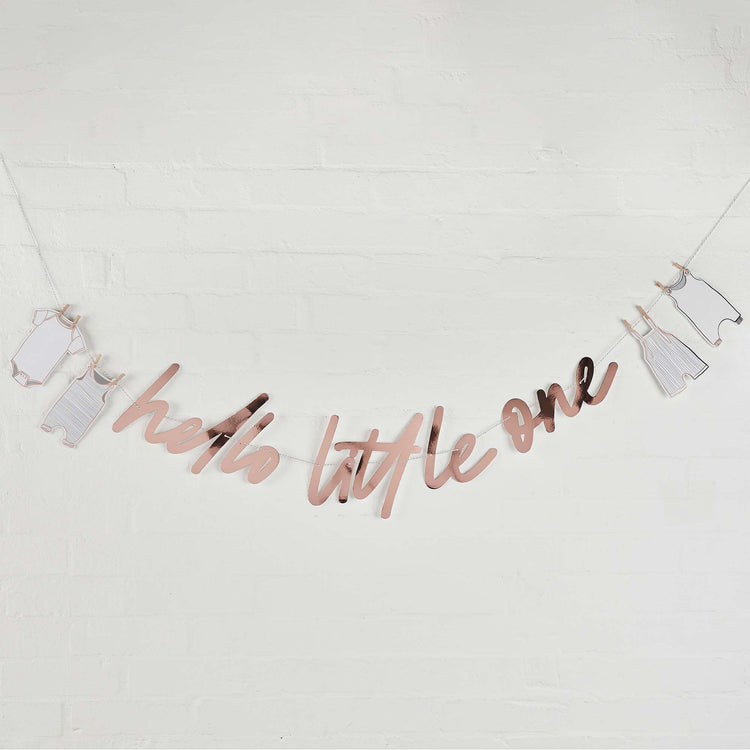 Hello Little One Rose Gold Card Banner 2m