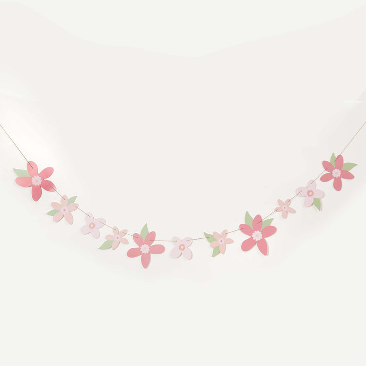 Little Princess Pink Flower Card Garland 2m