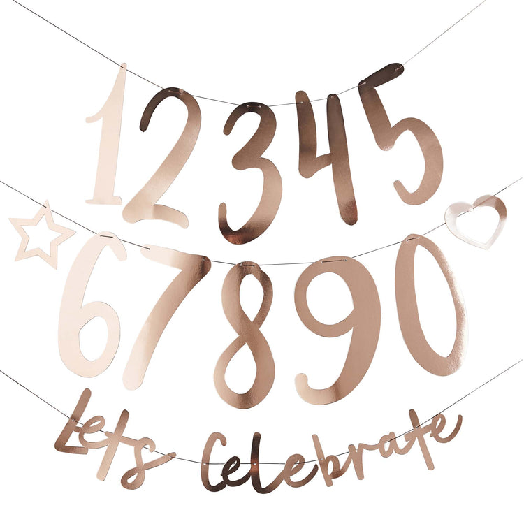 Metallic Mix Up Rose Gold Lets Celebrate Customisable Card Banner 2.2m