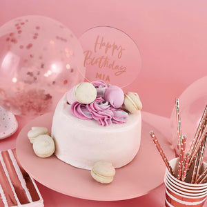 Metallic Mix Up Rose Gold Customisable Acrylic Cake Topper