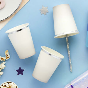 Ombre Metallic Silver & Grey Ombre 250ml Paper Cups