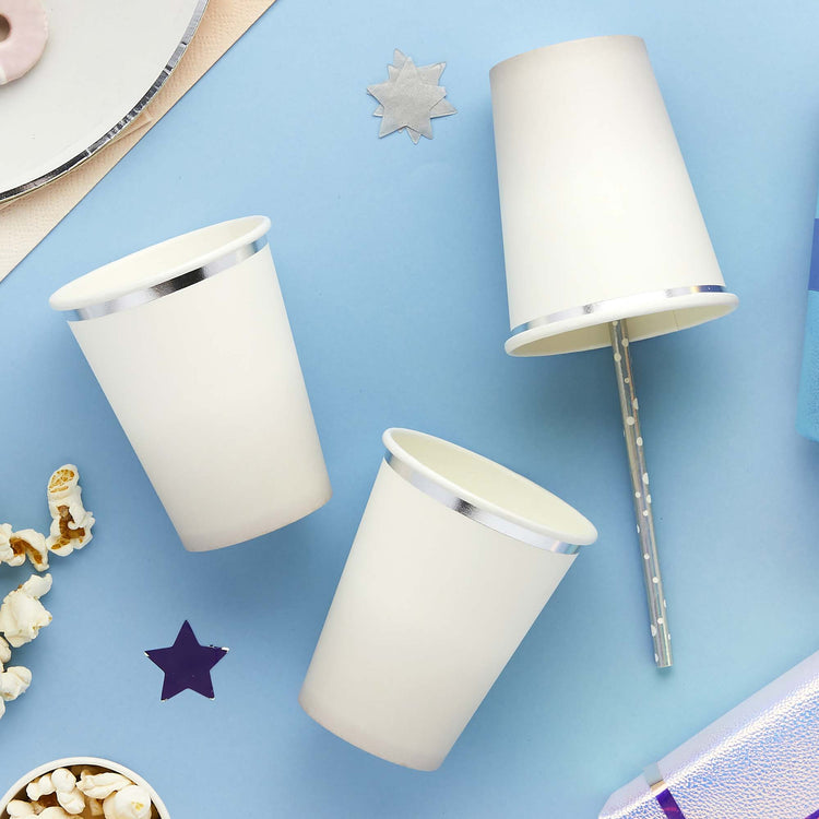 Ombre Metallic Silver & Grey Ombre 250ml Paper Cups