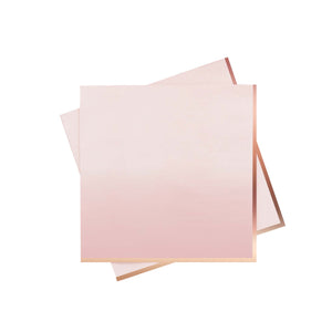 Ombre Metallic Rose Gold & Pink Ombre Lunch Napkins