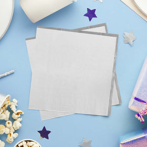 Ombre Metallic Silver & Grey Ombre Lunch Napkins