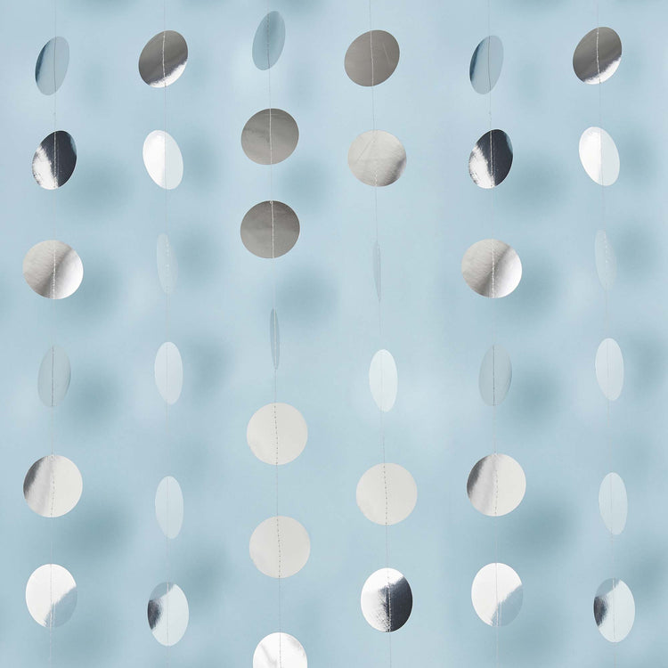Metallic Mix Up Silver Circle Card Backdrop 20m