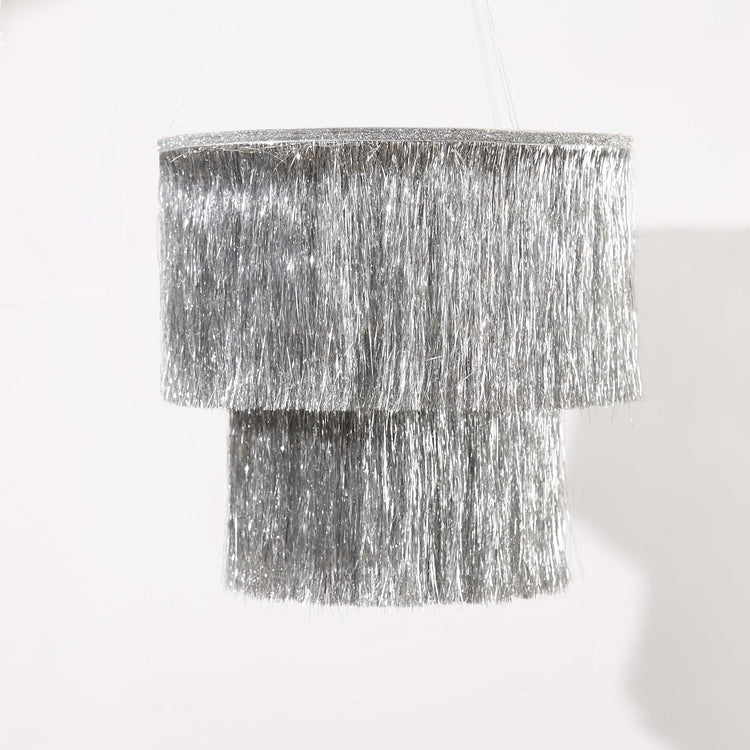 Disco Party Silver Fringe Chandelier