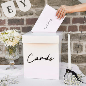 Monochrome Wedding Card Box with Black Cards Acrylic 3D Letters