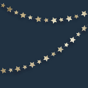 New Years Eve Gold Star Card Garland 4m