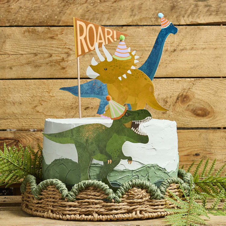 Party Dinosaurs Card Cake Topper Set