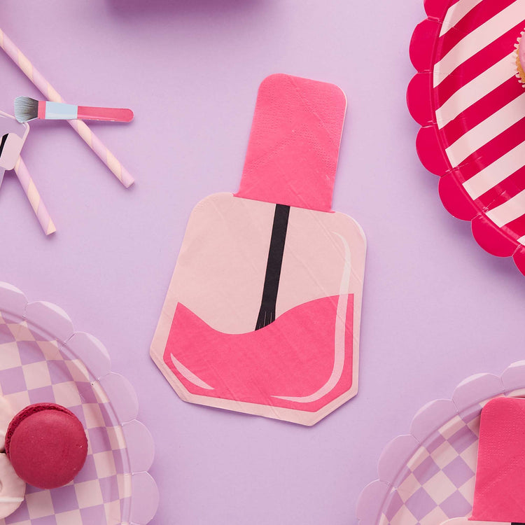 Pamper Party Nail Varnish Shaped Napkins