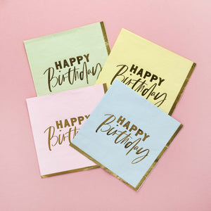 Pastel Party Pastel Happy Birthday Lunch Napkins