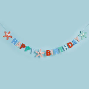 Whale Of A Time Starfish Happy Birthday Card Banner 2m