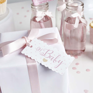 Baby Shower Pink Paper Gift Tags