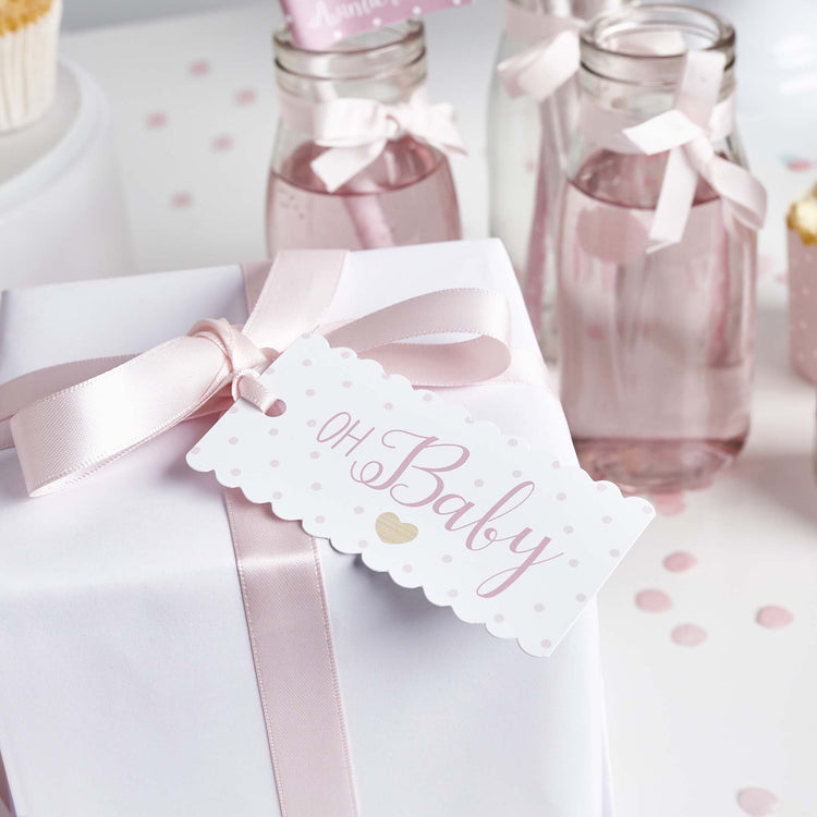 Baby Shower Pink Paper Gift Tags