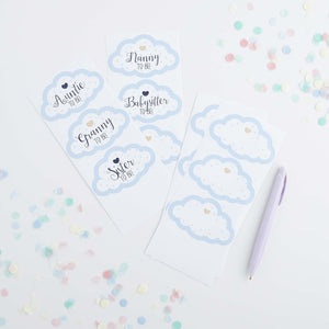 Baby Shower Blue Guest Stickers