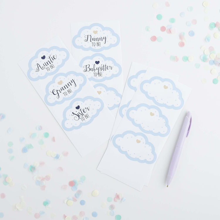 Baby Shower Blue Guest Stickers