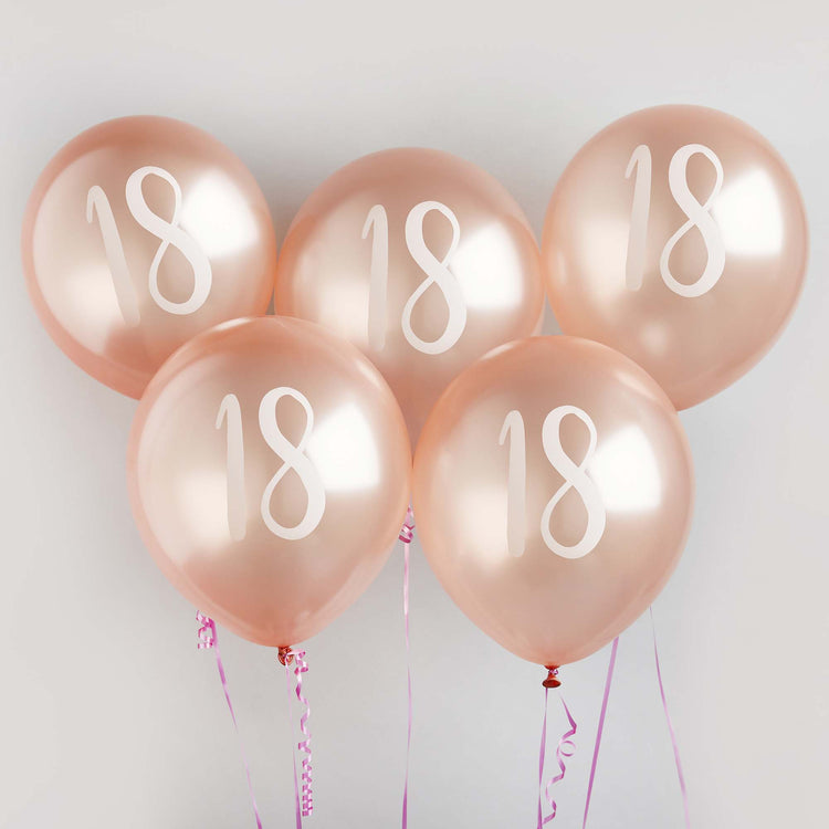 Metallic Mix Up Rose Gold 18 Latex 30cm Balloons