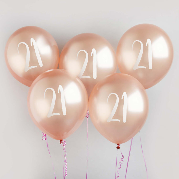 Metallic Mix Up Rose Gold 21 Latex 30cm Balloons