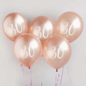 Metallic Mix Up Rose Gold 30 Latex 30cm Balloons