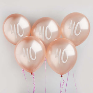 Metallic Mix Up Rose Gold 40 Latex 30cm Balloons