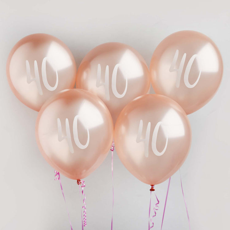 Metallic Mix Up Rose Gold 40 Latex 30cm Balloons