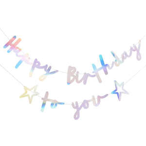 Metallic Mix Up Iridescent Happy Birthday To You Card Banner 2.2m