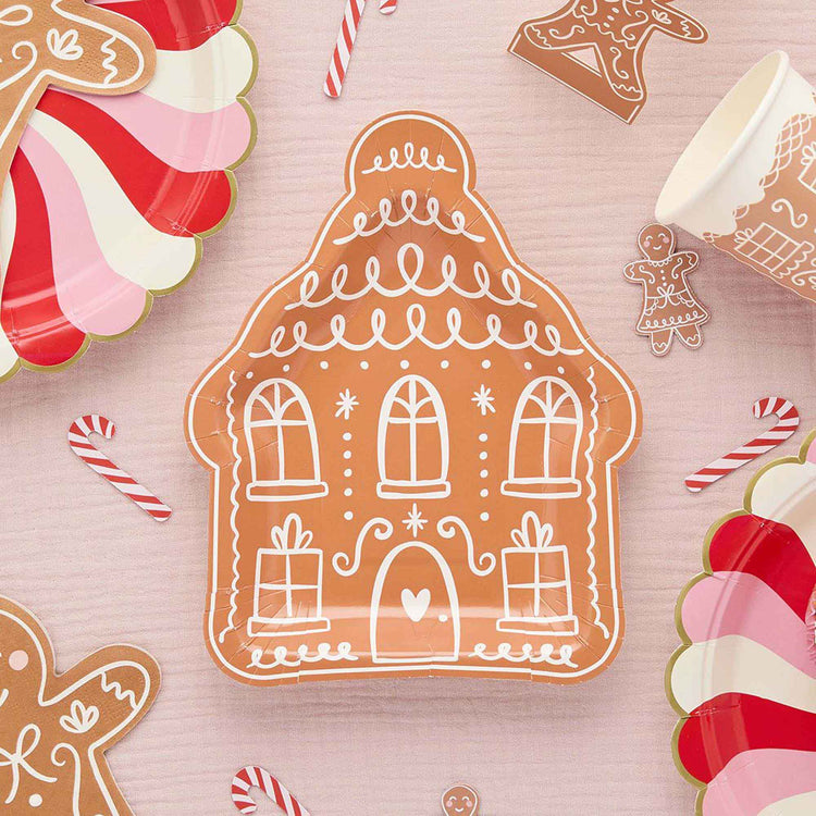 Gingerbread House Shaped Paper Plate NPC