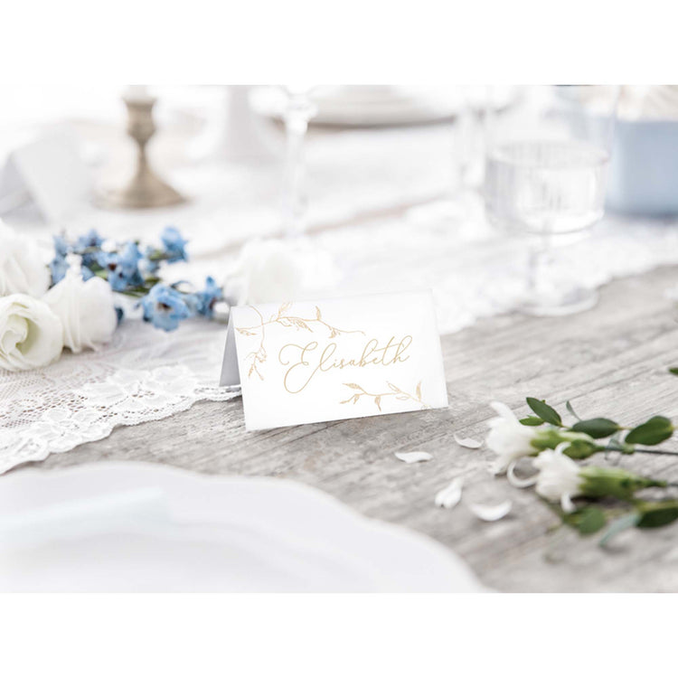 Classic Wedding Place Cards Gold Branch