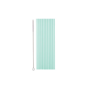 Solid Colour Plastic Reusable Straws Sage