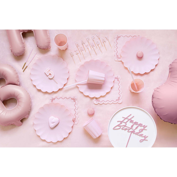 Solid Colour Plastic Reusable Straws Light Pink