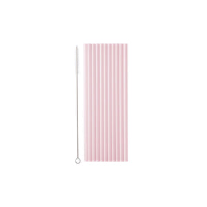 Solid Colour Plastic Reusable Straws Light Pink