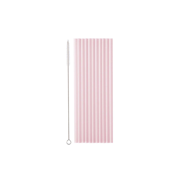 Solid Colour Plastic Reusable Straws Light Pink