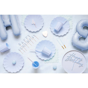 Solid Colour Plastic Reusable Straws Light Blue