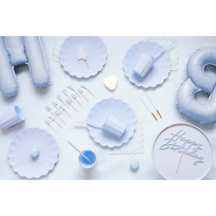 Solid Colour Plastic Reusable Straws Light Blue