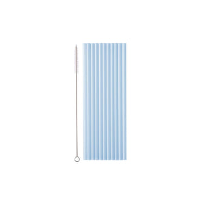 Solid Colour Plastic Reusable Straws Light Blue