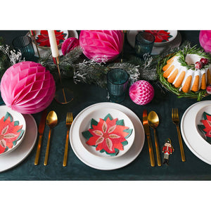 Classic Christmas Poinsettia Shaped Napkins