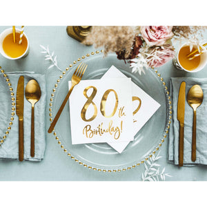 Gold Milestone 80th Lunch Napkins